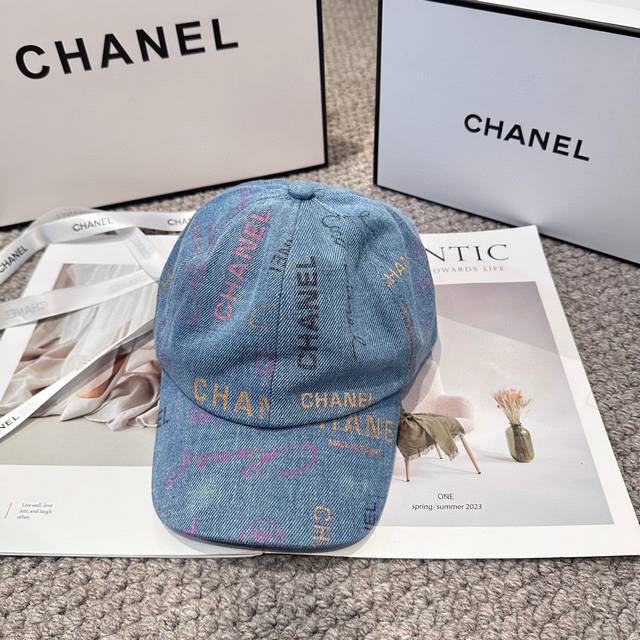 Duckbill cap, bucket hat, Chanel Chanel new high-end denim style duckbill cap, s