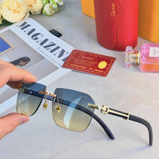 Cartie* Quan Zhilong's same style sunglasses frameless sunglasses Ins European a