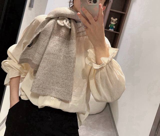 Chanel24's new autumn and winter 24B knitted scarf cashmere knitted long scarf i