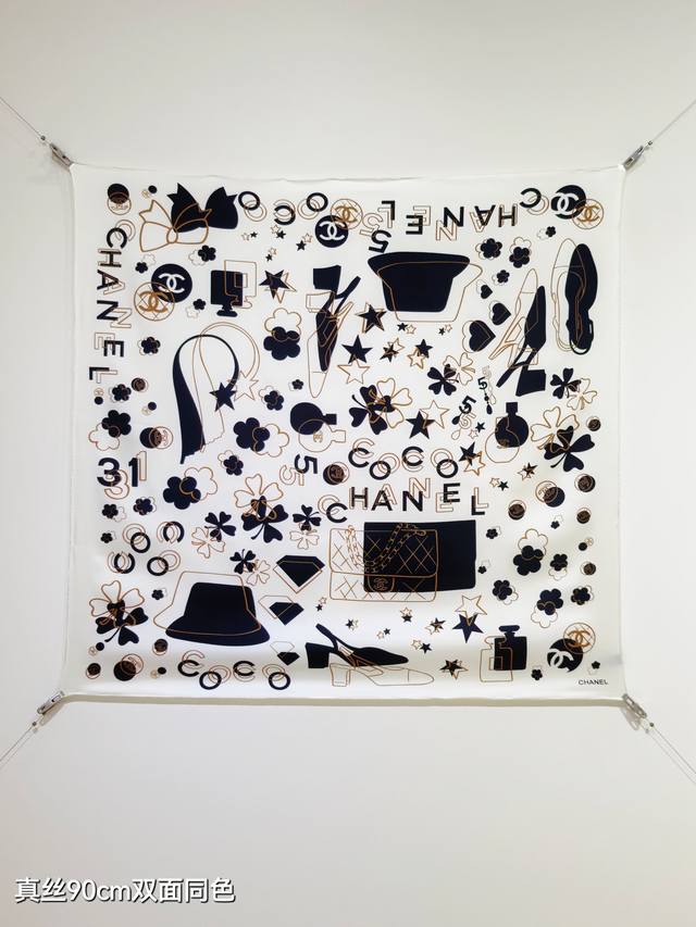 Scc2545 18 Momme double-sided 90X90Cm twill silk Chanel