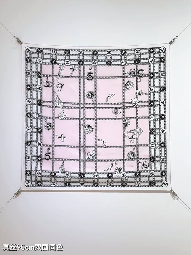 Scc2505 18 Momme double-sided 90X90Cm twill silk Chanel