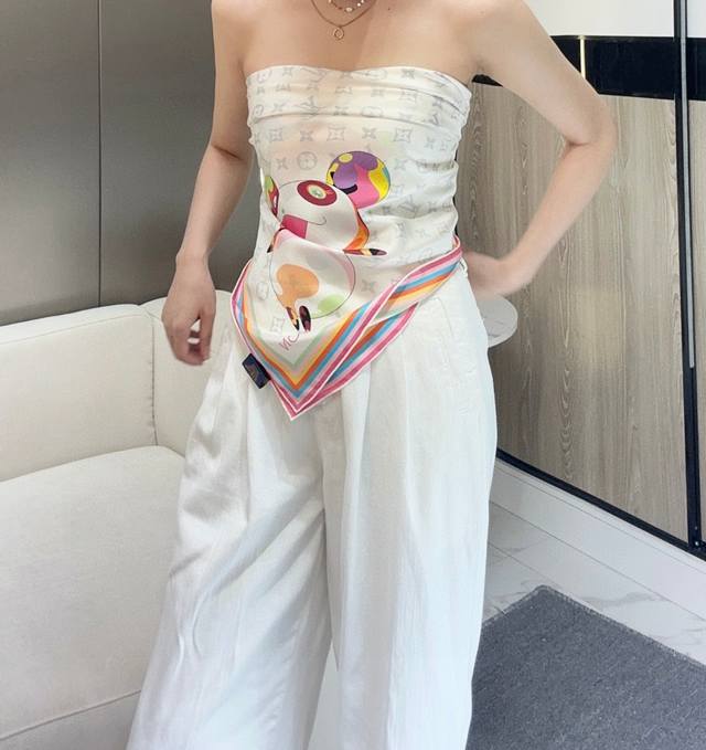 Lv x Tm Superflat 90 Square Scarf18mm premium silk double-sided monochromatic sc