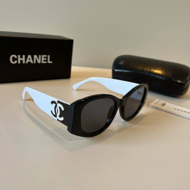 Chanel's black and white panda sunglasses are both sweet and savory. The frame i