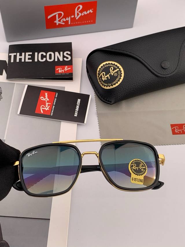Official synchronization brand: Ray-Ban classic men's and women's glass sunglass