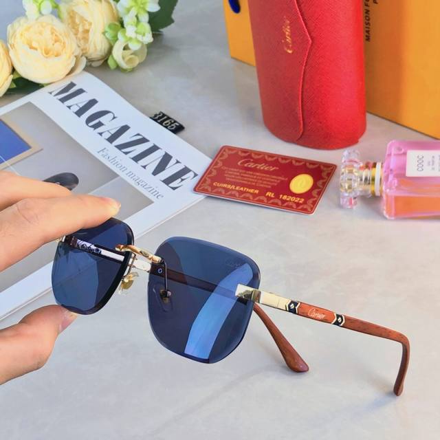 Cartie* simple frameless sunglasses anti-blue light anti-ultraviolet sunglasses