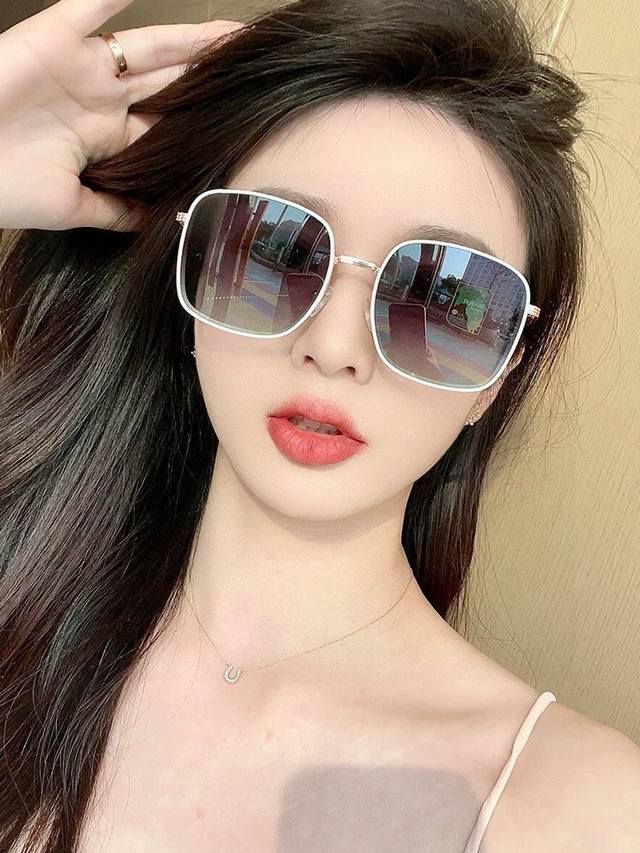 Gucci-Polarized Sunglasses 2025 Spring New Trend Hot Fashion Round Frame Polariz