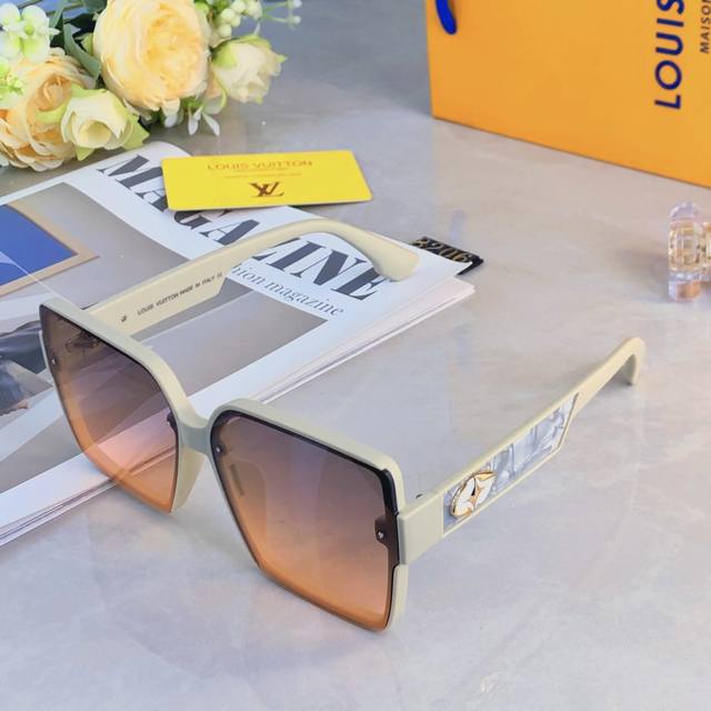 Louis Vuitto* sunglasses square red tide high-end women's light luxury frame Xia