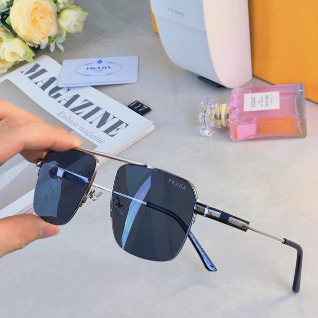 prad*2025 new style metal sunglasses for men and women, all-match, high-end, big