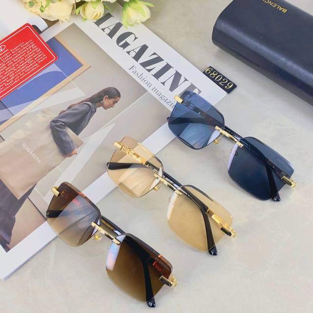 Balenciaga fashionable frameless glasses, European and American trendy trim sung