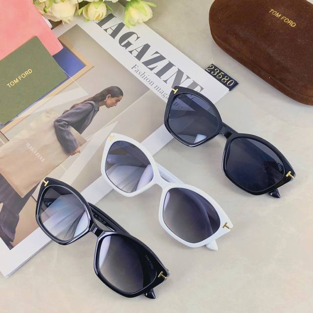 Tom Ford cat-eye sunglasses for women, white, small face, high-end, small frame,