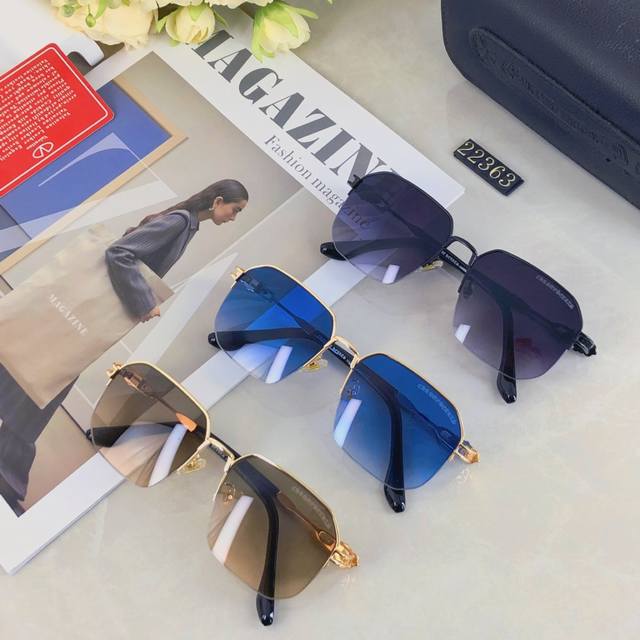 Chrome Hearts fashion trend sun protection sunglasses metal simple no makeup pho