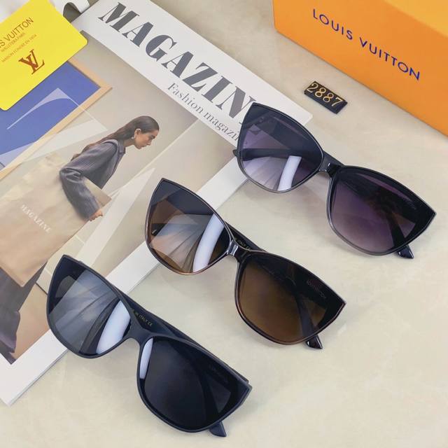 Louis Vuitton Korean hot girl cat-eye sunglasses for women high-end 2025 new ret
