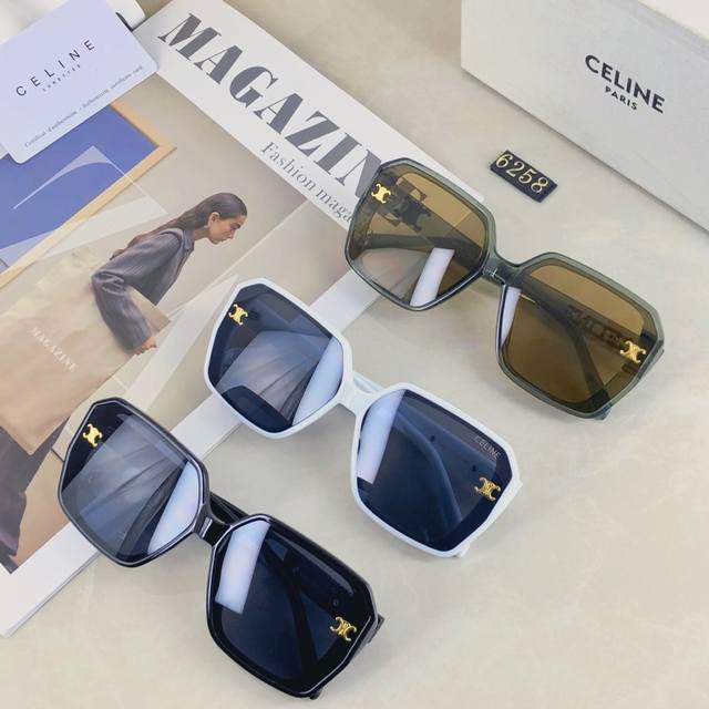 Celine high-end sunglasses face show vacation square retro Internet celebrity ph