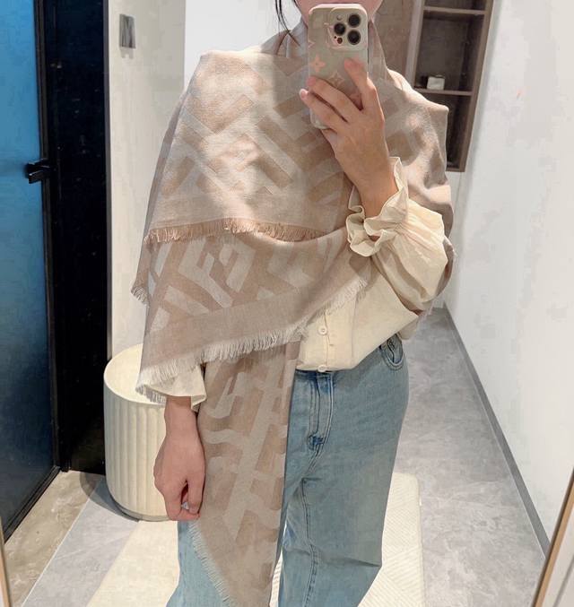 High-quality new Fendi style, double-sided jacquard scarf for both men and women