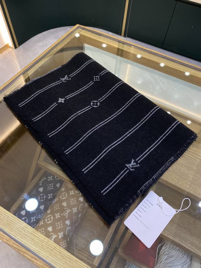 Donkey Brand# Monogram Stripes Collection Sheep Wool ScarfSize: 35 x 172 cm. Wov