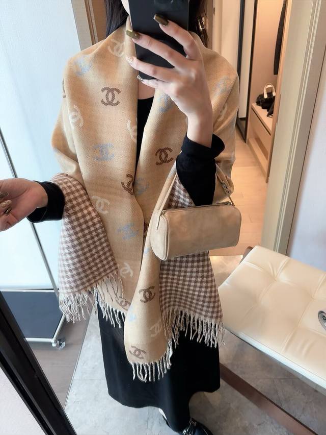 Chanel 24C Double-Sided Rainbow Scarf This rainbow gold scarf is an exclusive fi