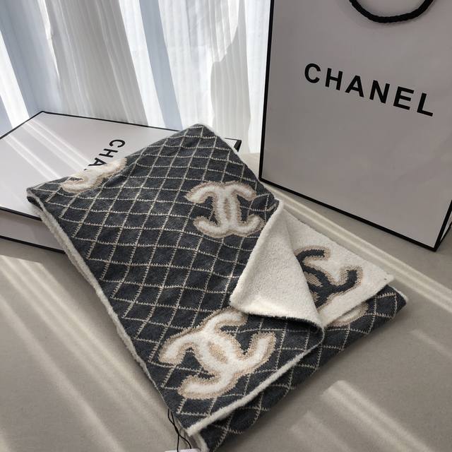Chanel's new large logo design, paired with classic diamond check, super soft an