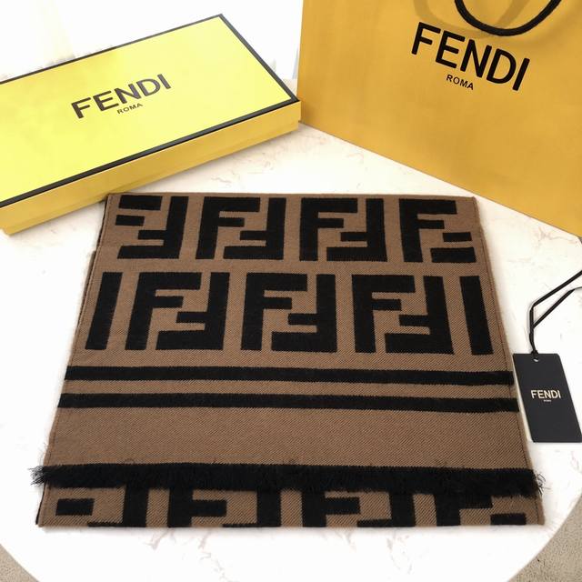 Fendi's detail-conscious Ff classic scarf is a hot item, sold out everywhere in