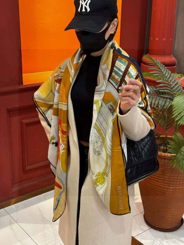 New Arrival {Mystery No. 24} Large Cashmere Square Scarf [Same Color on Both Si