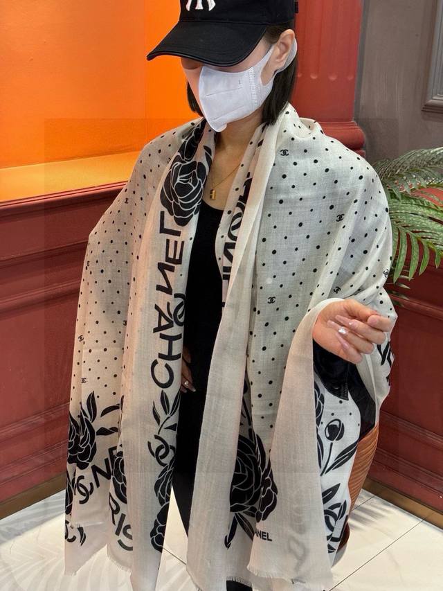 New Cashmere Camellia Long Scarf ~ Super flattering! Sophisticated and feminine