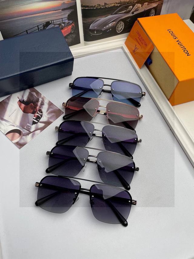 New Brand: Louis Vuitton LV Original quality unisex polarized sunglasses. Mater