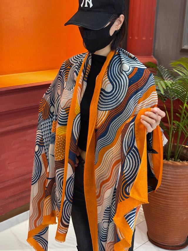 New shiny scarf, new style silver silk + cashmere fabric long scarf is beautifu