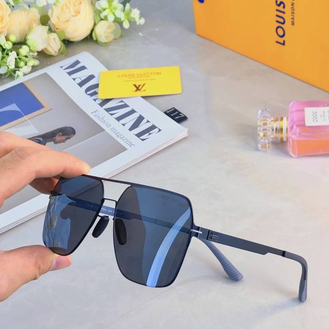 Louis Vuitto* Men's Metal Sunglasses HD Nylon Polarized Sunglasses for Driving w