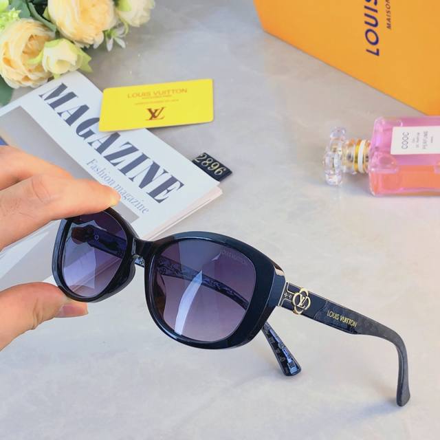 Louis Vuitto* High-end oval sunglasses for women Retro cat-eye sunglasses Fashio