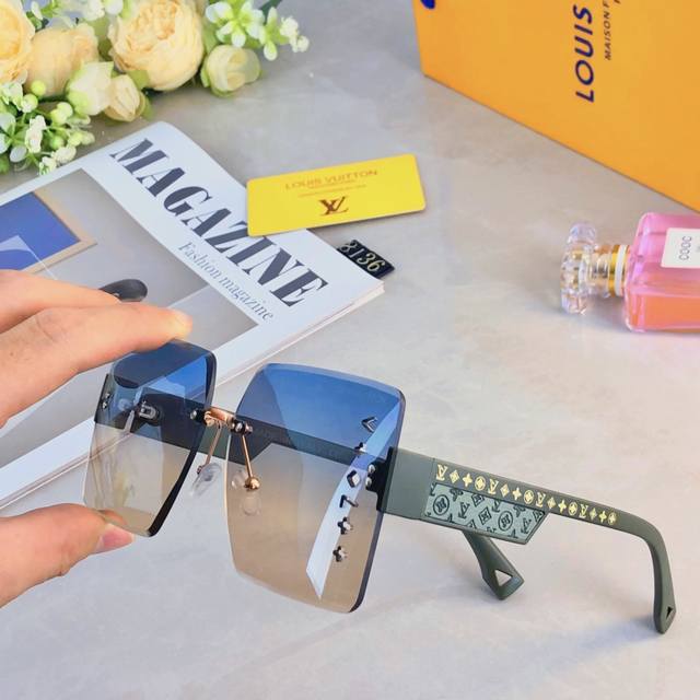 Louis Vuitto* Sunglasses for Women All-match New Style High-end Feeling Big Face