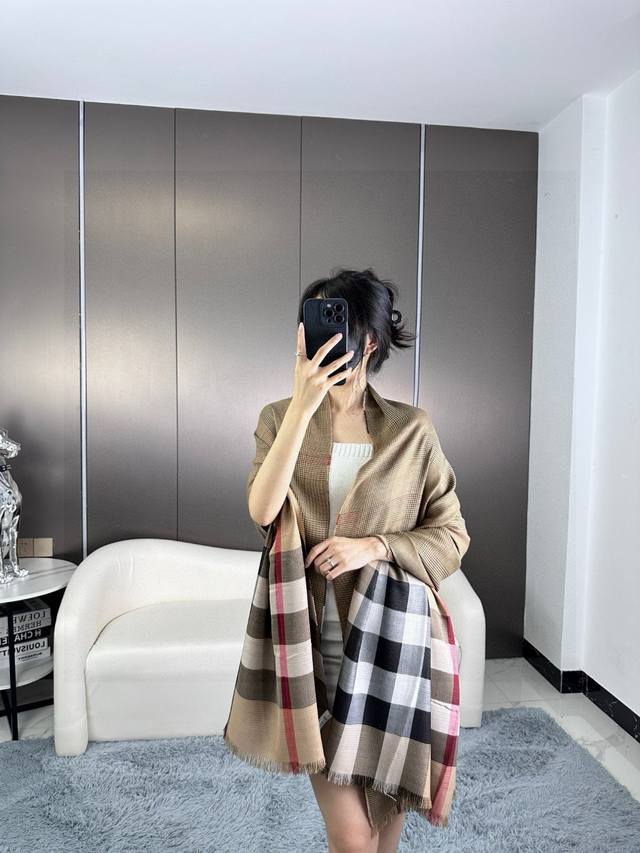 Houndstooth Double-Sided Shawl % Cashmere 70*200cm Large Cashmere Shawl Double-