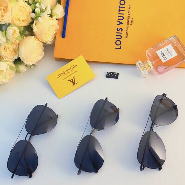 Louis Vuitto* new polarized sunglasses, metal frog-shaped mirror, fashionable ca