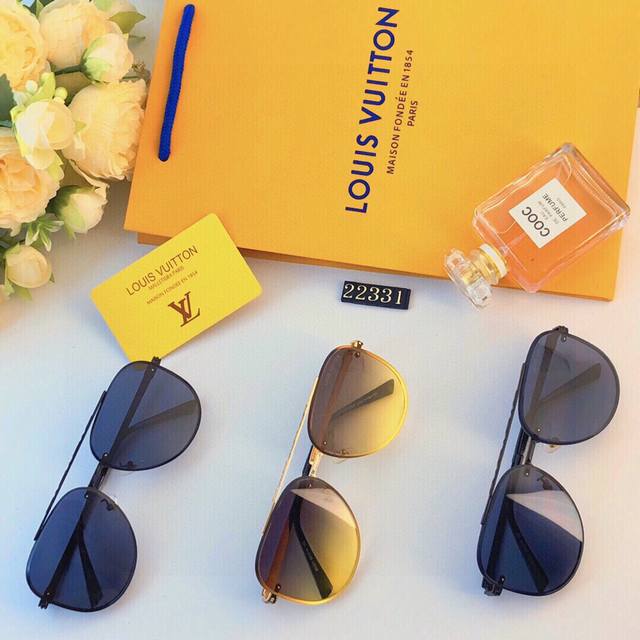 Louis Vuitto* Sunglasses Men's Sun Protection Sunglasses Trendy Personality High