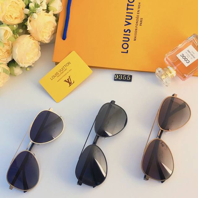 Louis Vuitto* couple's retro aviator sunglasses for men and women, high-value fa