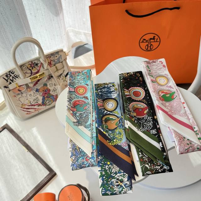 Pony Inn Twilly Hermes 2025 100% mulberry silk, 18 momme twill silk 86X5Cm doub