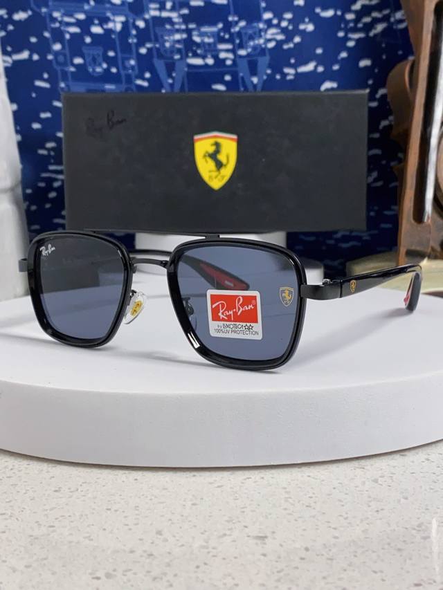 Rayban 2025 new sunglasses metal double beam large frame fashion sunglasses tren