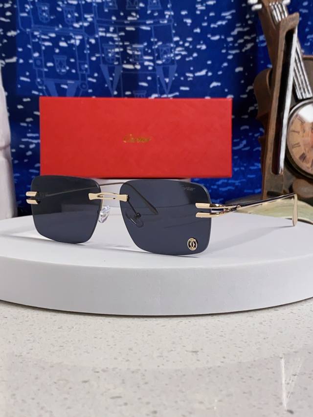 Cartier Cartier 2025 new star-style sunglasses frameless glasses unisex high-en