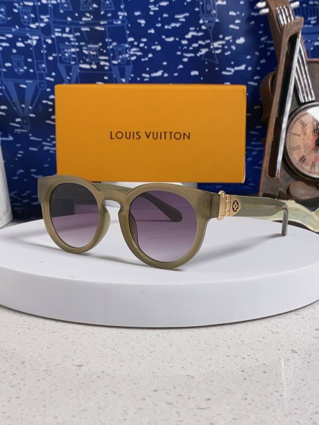 Louisvuitton 2025 new round frame retro polarized sunglasses trendy men and wome
