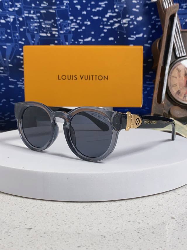 Louisvuitton 2025 new round frame retro polarized sunglasses trendy men and wome