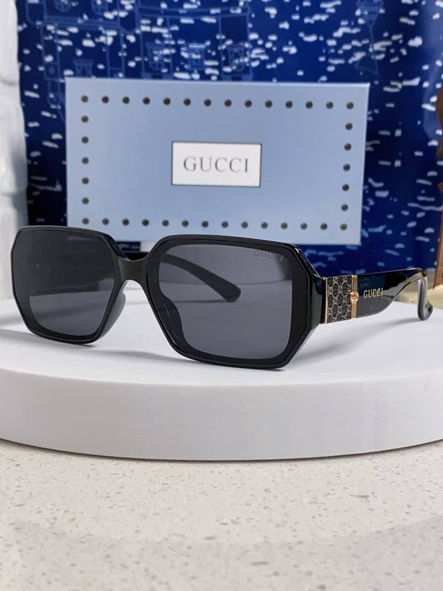 Gucci 2025 new original personality polygon sunglasses European and American fas