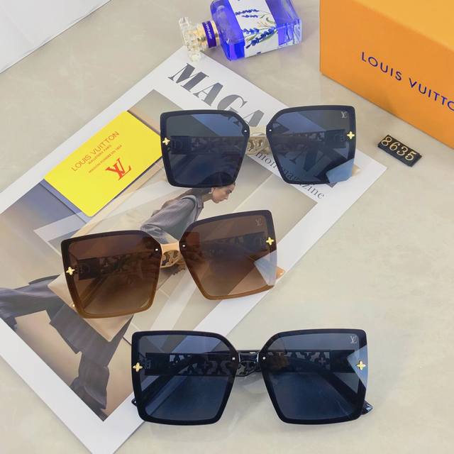 Louis Vuitto*Design sense hollow fashion sunglasses women's temperament square l