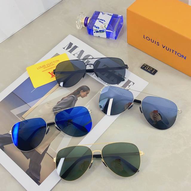 Louis Vuitto*Fashionable high-end quality polarized sunglasses for men driving U