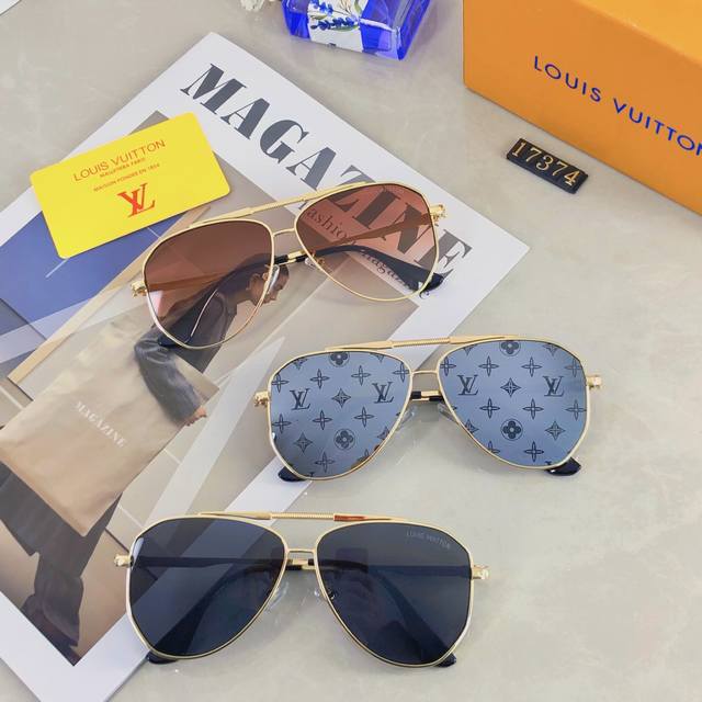 Louisvuitto*2025 new sunglasses for men and women, high-quality metal frame