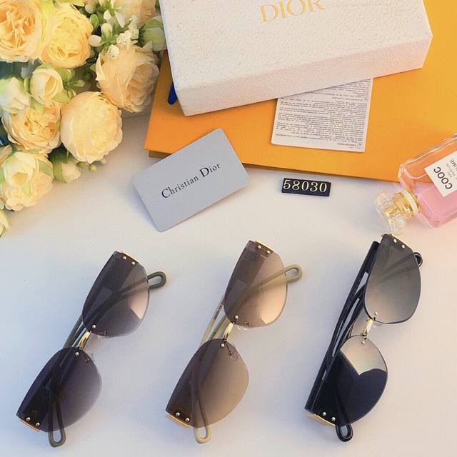 Dio* New European and American fashion frameless women's cat-eye trend sunglasse