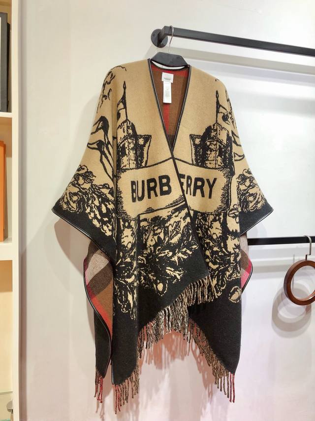 Rbr2401 Burberry's reversible, knight-inspired cashmere cape features a knight m