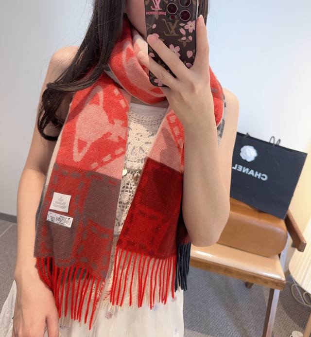 Classic large Saturn scarf by Vivienne Westwood, the Queen Mother of Saturn, a