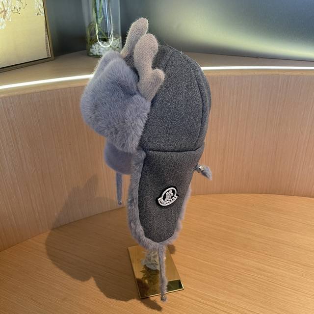 Moncler new winter warm deer antler Lei Feng hat, thickened windproof earmuffs h