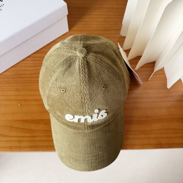 Emis new corduroy baseball cap, new peaked cap, unisex, head circumference 57cm