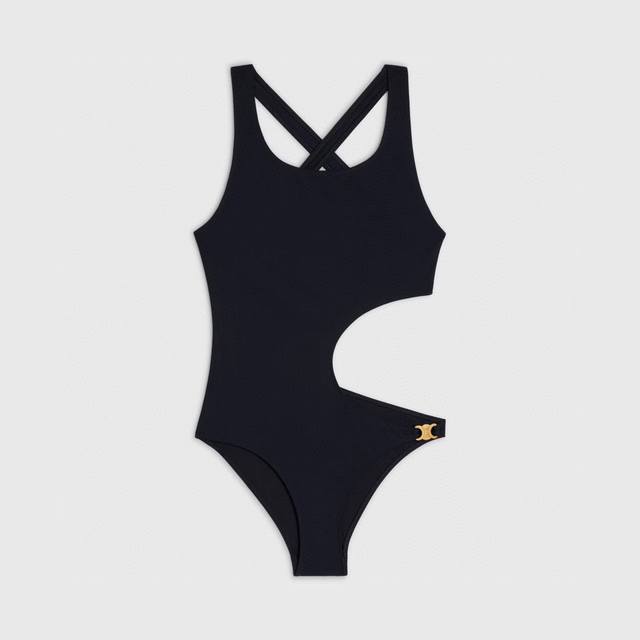 Celine's new swimsuit continues its classic minimalist style, exuding a luxuriou