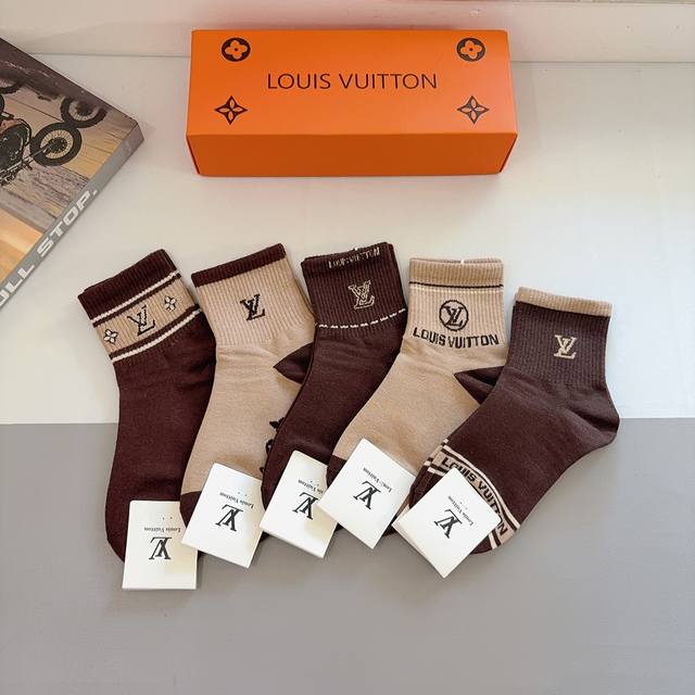 comes with packaging, 5 pairs per box Lv Louis Vuitton super popular small sing