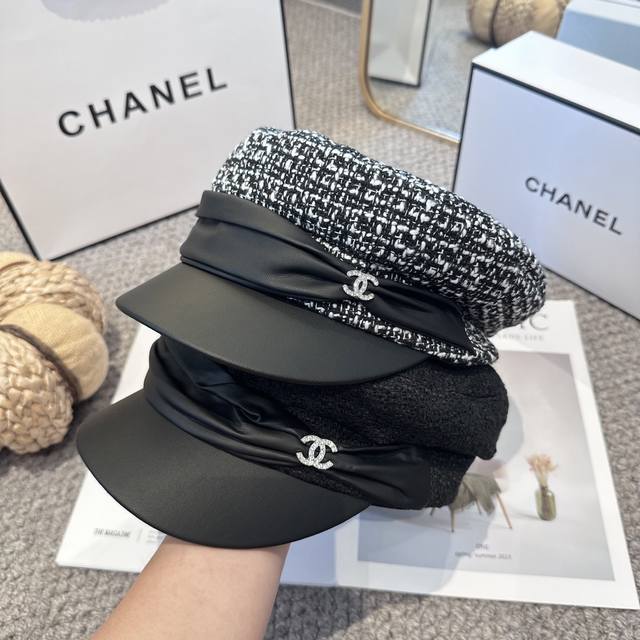 Chanel high version Chanel new military cap, simple classic logo, super texture,